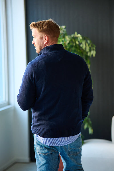 Lambswool Zip Mock - Desert Sky