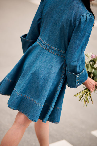 Denim Mini Dress - French Blue
