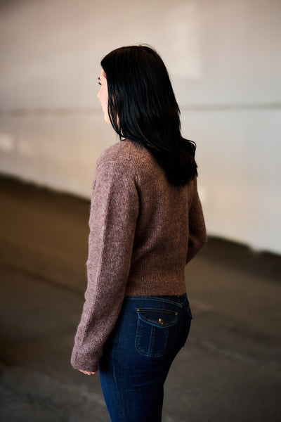 Sia Ras LS Knit Cropped Cardigan - Fungi