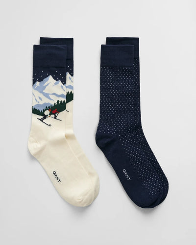 Skiers Artwork Socks 2-pack