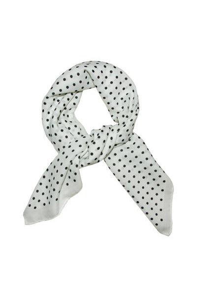 Skjerf m/prikker 65x65 - Offwhite