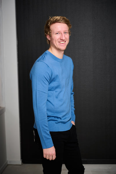 Tray LS Knit Merino Crew Neck - True Navy