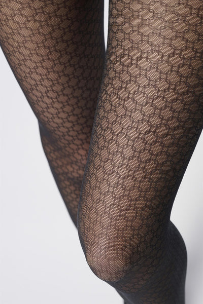 Eco Sneakers Pattern Tights - Black Chain