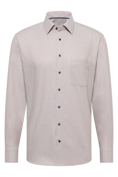 Structured Shirt - Slim Fit - Beige