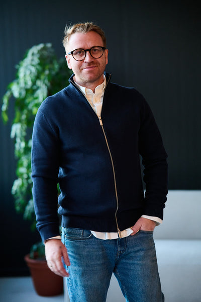 Dane Ls Knit Structure Full Zip - Sky Captain