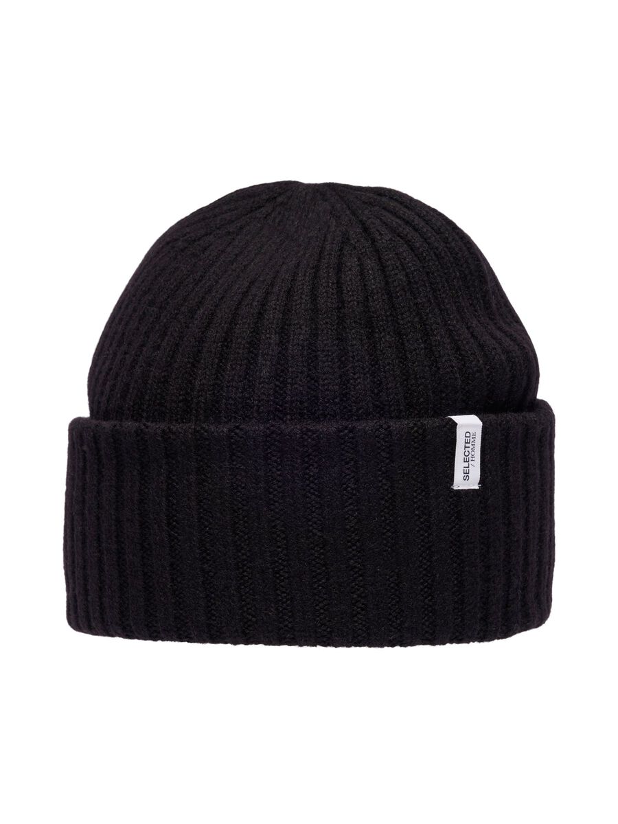 Merino Wool Beanie - Black