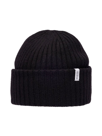 Merino Wool Beanie - Black