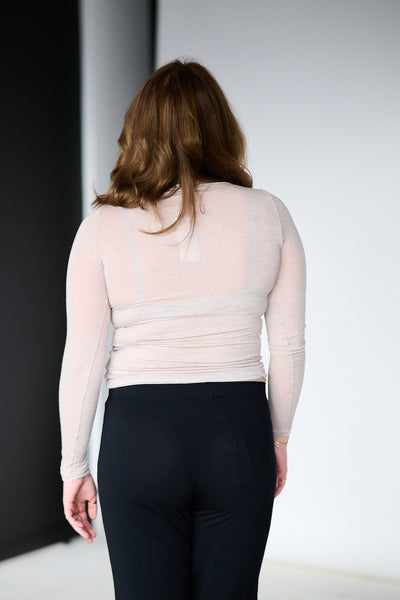 Perfect Line Cashmere T-Shirt L/LS - Beige