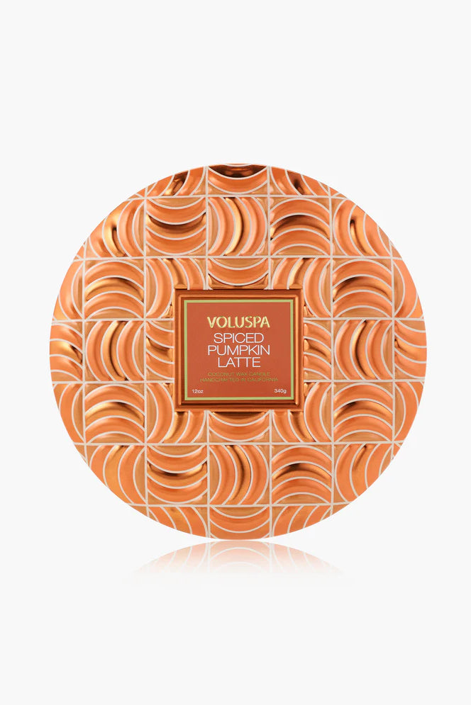 3 Wick Tin Candle, 40 timer - Spiced Pumpkin Latte