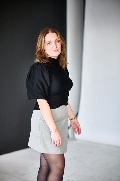 Rifa Button Balloon Top - Black