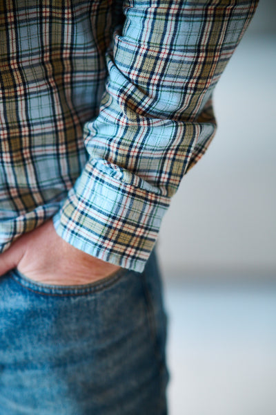 Reg Windblown Flannel Check - Fresh Blue