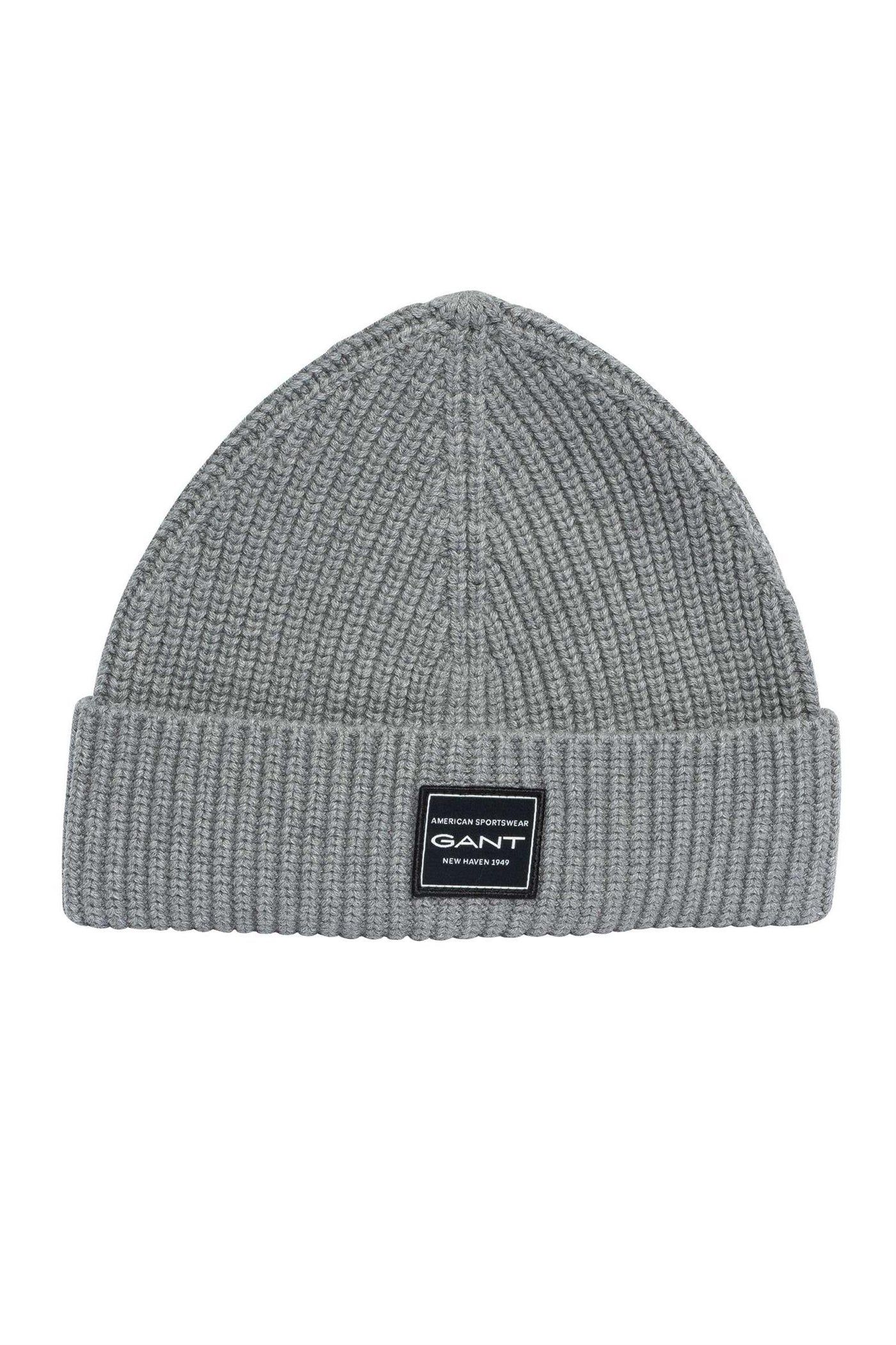 Cotton Ribbed Beanie - Grey Melange