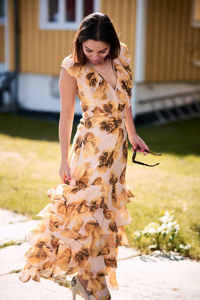 Viscose Ruffle dress Peony