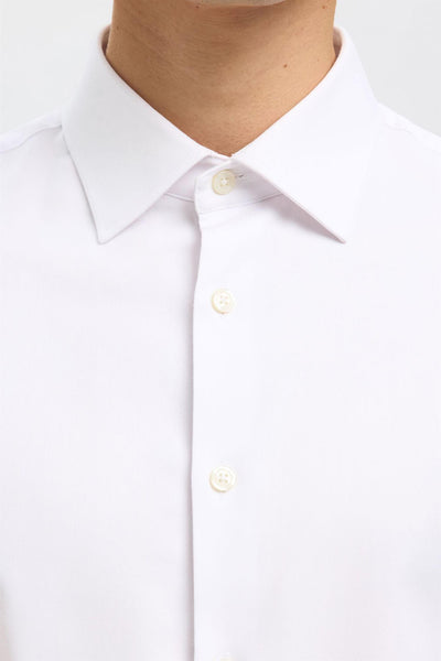 Slim-Performance Shirt Ls  - White