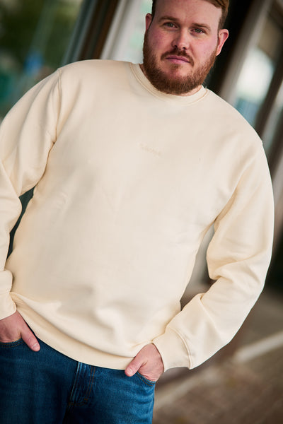 Hankie Logo Crew Neck Sweat - Egret