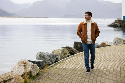 Hare Shearling Collar Blouson - Glazed Ginger