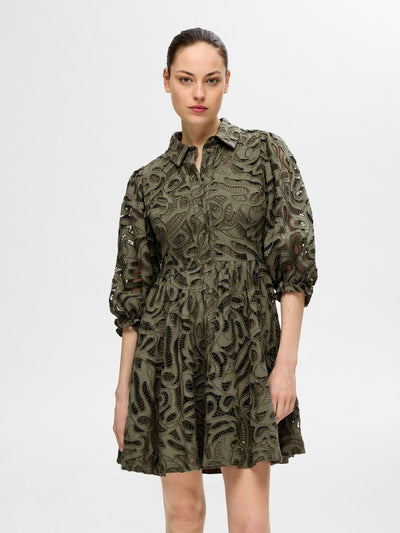 Allia 3/4 Short Shirt Broderi Dress