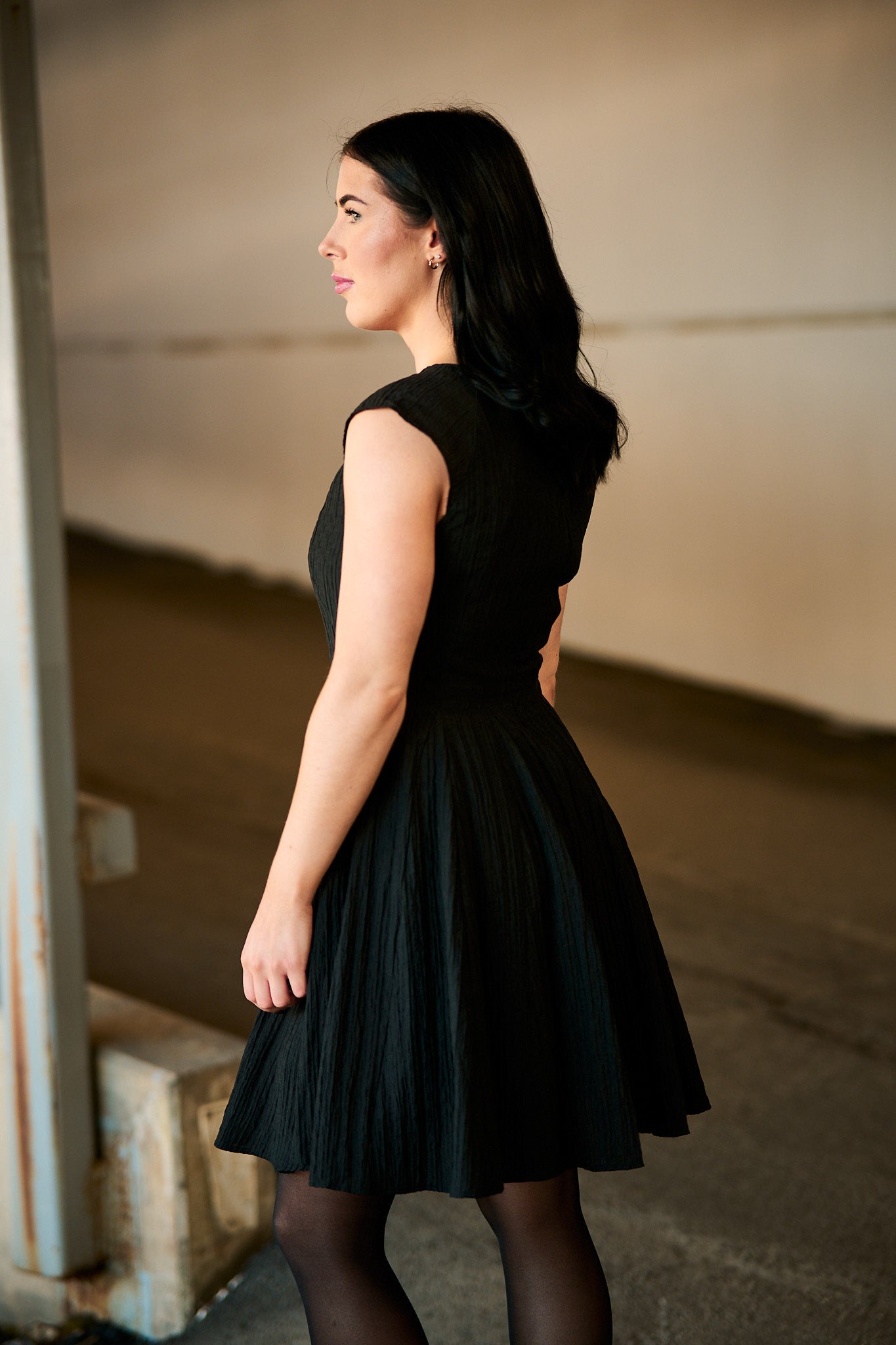 Maddie Short Cap Sleeve Dress Black