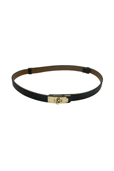 Belte m/justerbar Gullspenne 2 cm - Sort