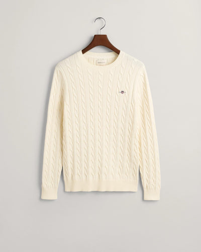 Cotton Cable C-neck - Cream
