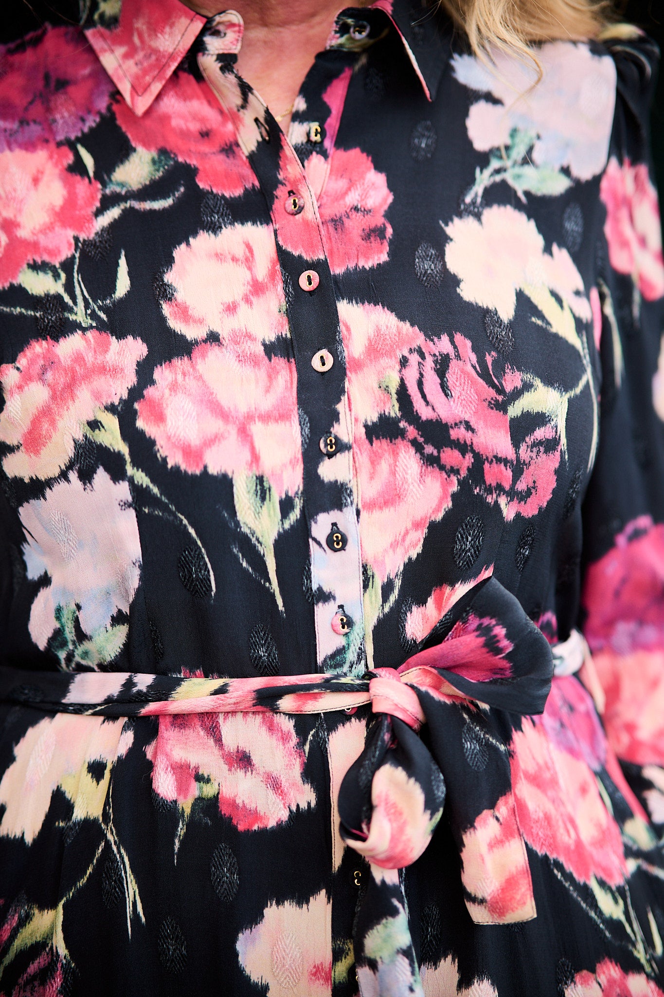 Viscose Shirt Dress - Poppies