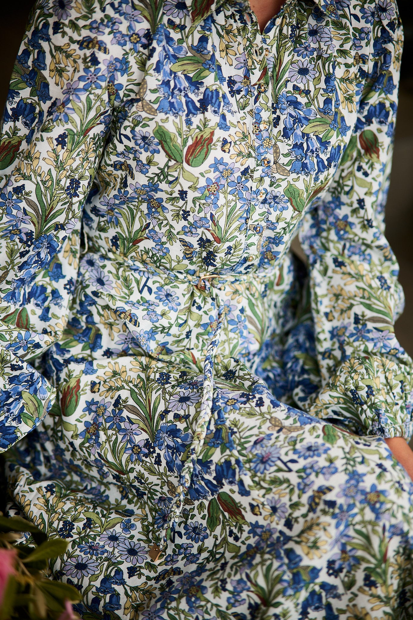 Linen Shirt Dress - Flora