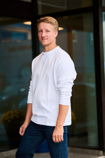LooseOscar LS O-neck Tee - Bright White