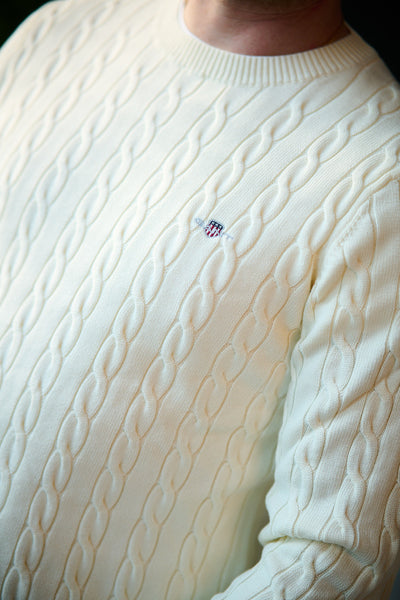 Cotton Cable C-neck - Cream