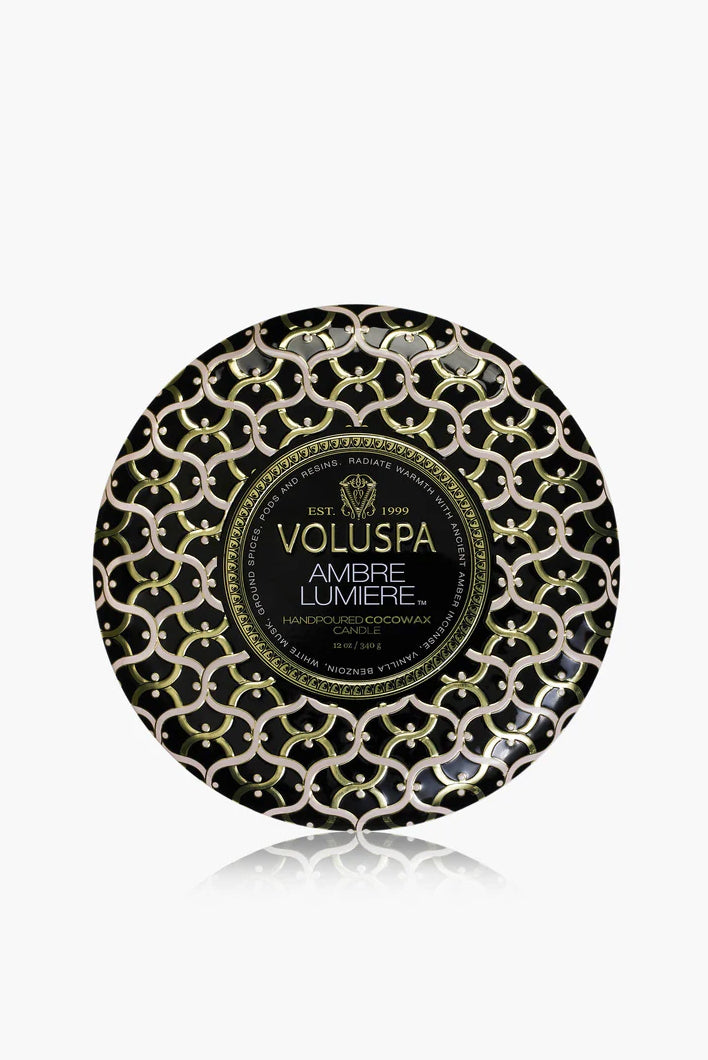 3 Wick Tin Candle 40 timer - Ambre Lumiere