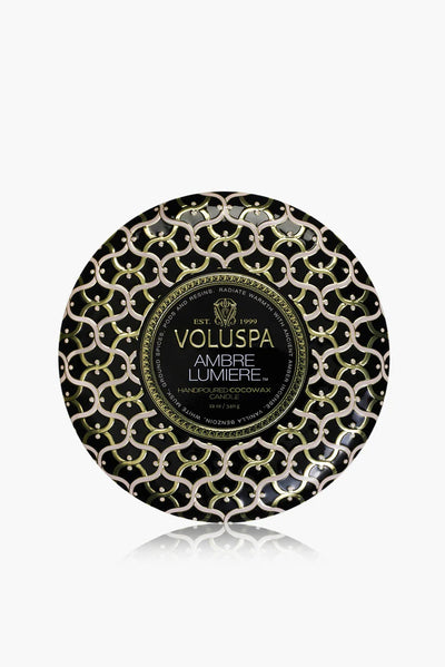 3 Wick Tin Candle 40 timer - Ambre Lumiere