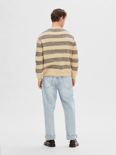 Stan Relaxed Ls Knit Stripe Crew Neck