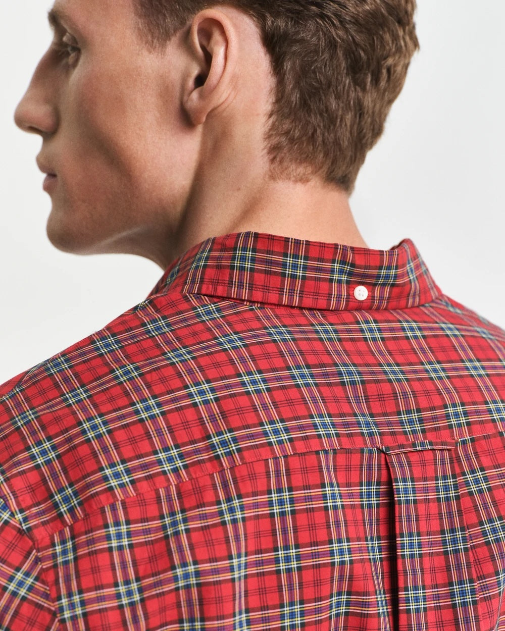 Reg Classic Poplin Tartan Shirt - Ruby Red