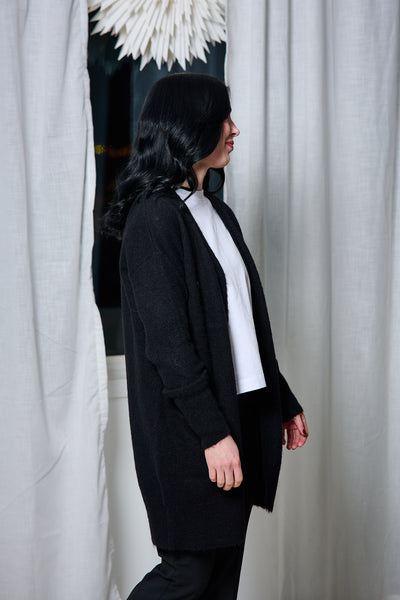 Lulu New LS Knit Long Cardigan Black