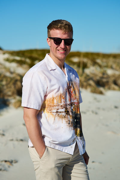 Carl AOP SS Shirt - Apricot