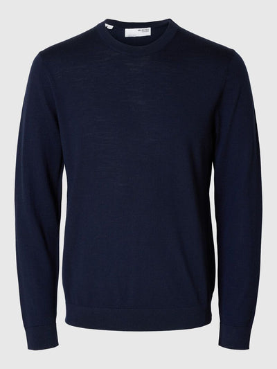 Tray LS Knit Merino Crew Neck - Navy Blazer