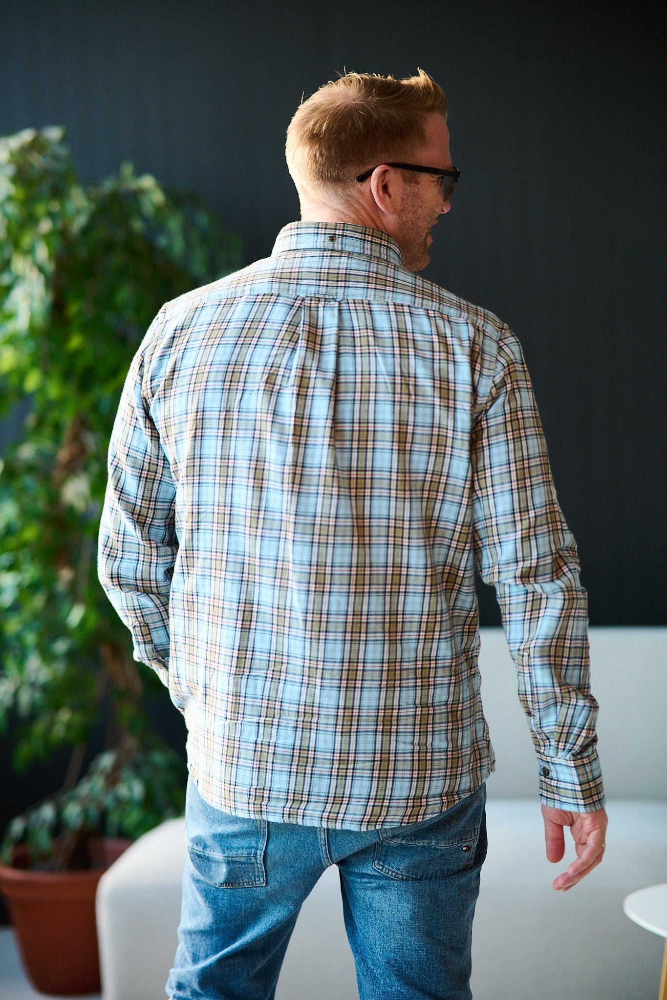 Reg Windblown Flannel Check - Fresh Blue
