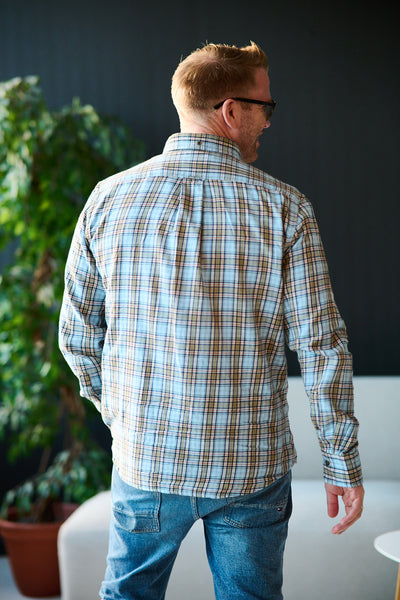 Reg Windblown Flannel Check - Fresh Blue