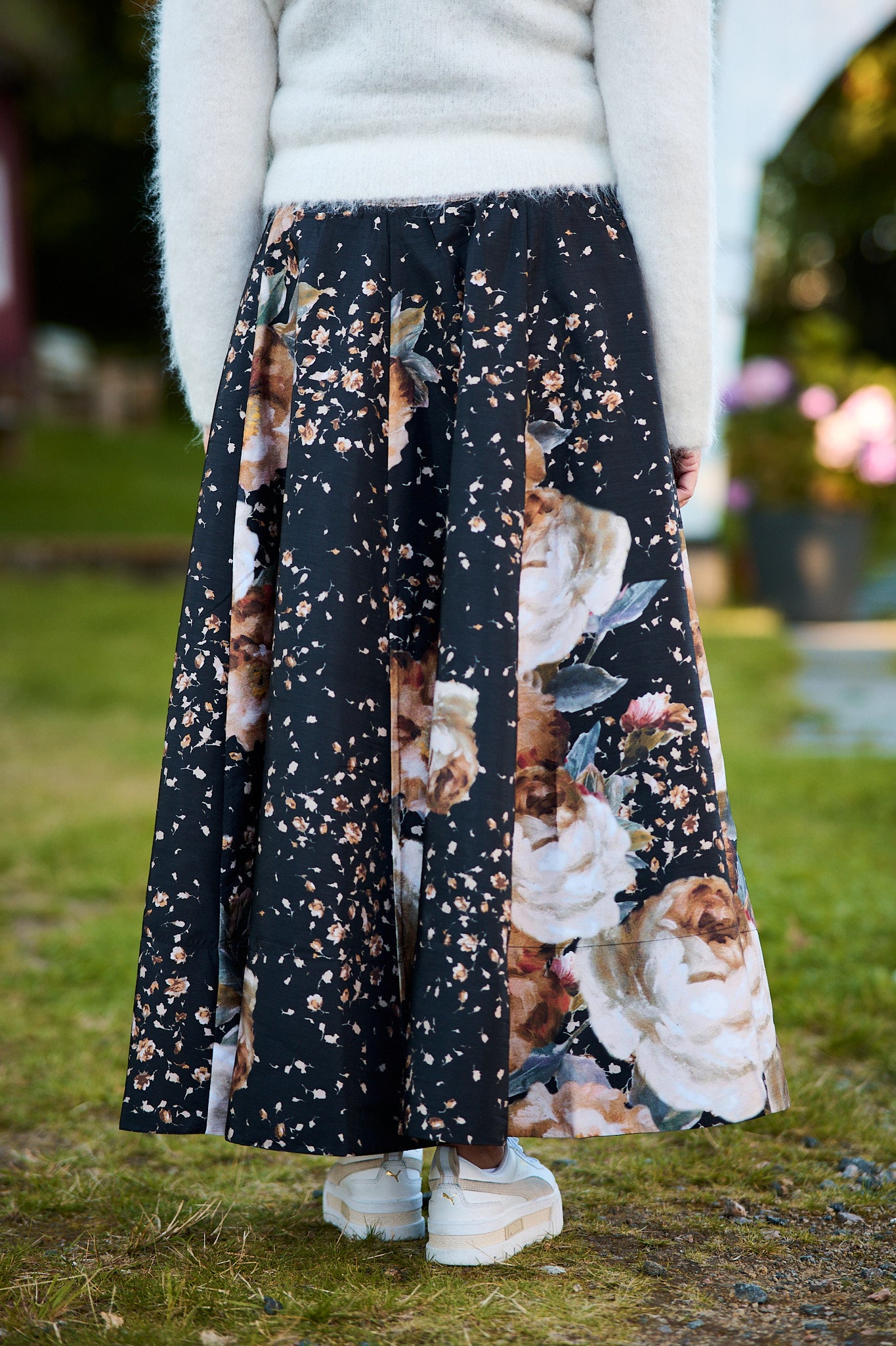 Taffeta Maxi Skirt - Dark Rose