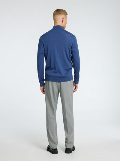 Tray Ls Knit Merino Half Zip Noos - Oceana