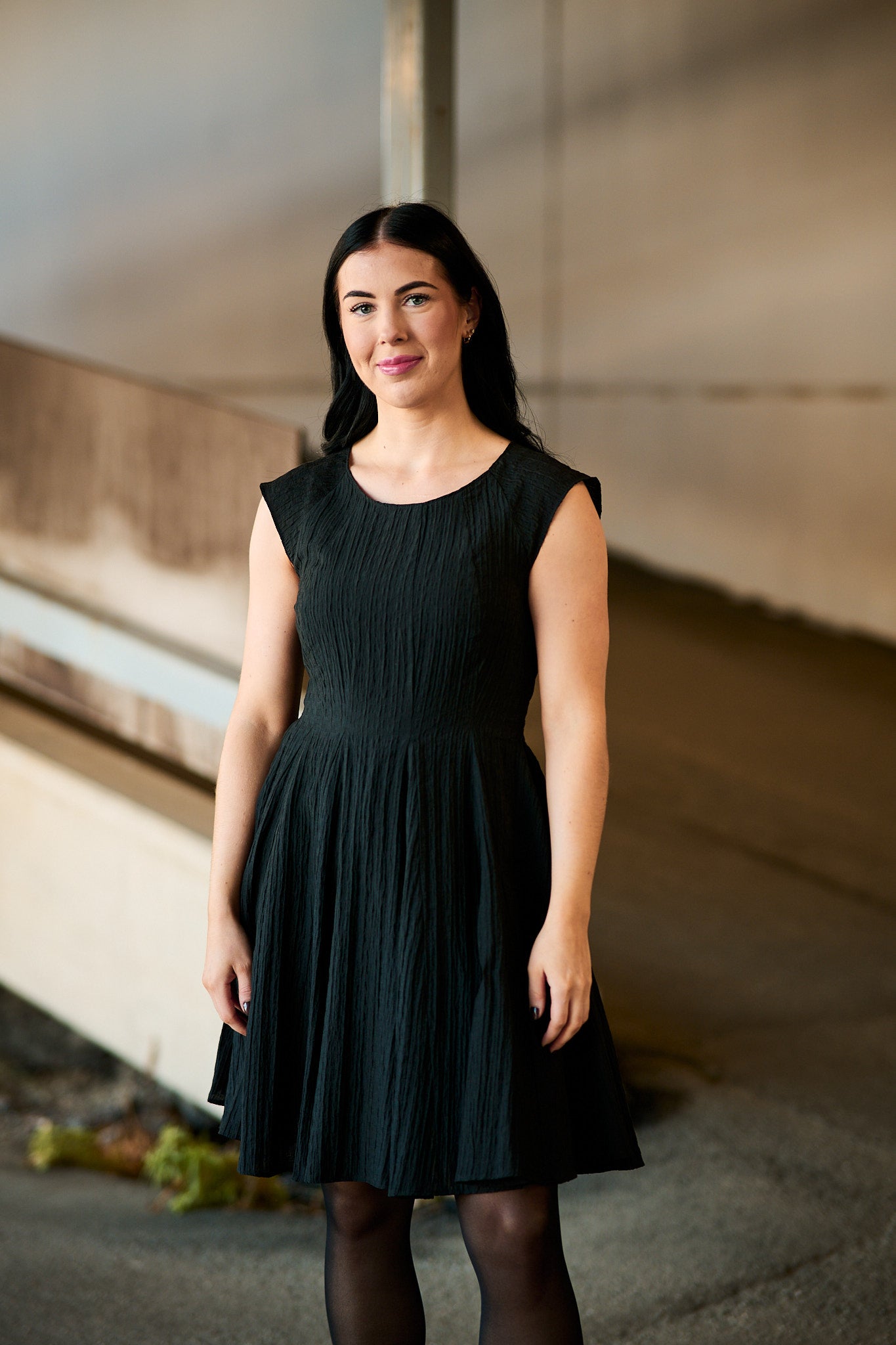Maddie Short Cap Sleeve Dress Black