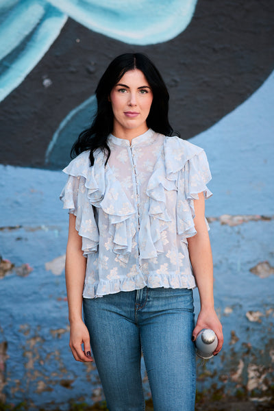 Georgette Top Light blue