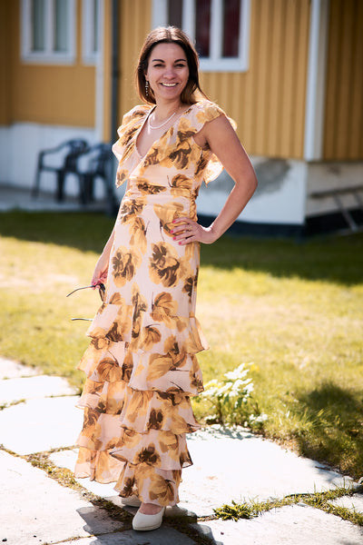 Viscose Ruffle dress Peony