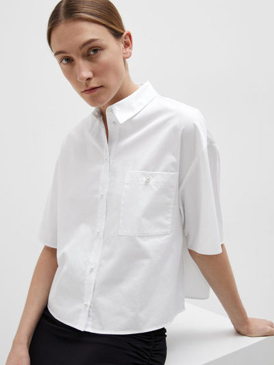 Agnes 2/4 Cropped Pearl Shirt