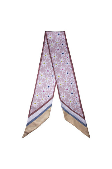 Skjerf M/Blomster 14X145 - Beige