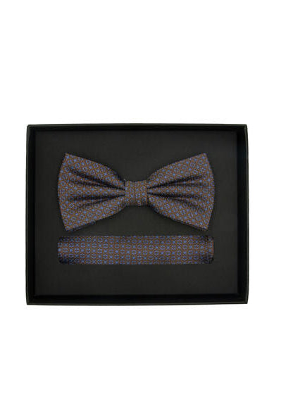 Sløyfe m/lommetørkle - Småmønstret Brun