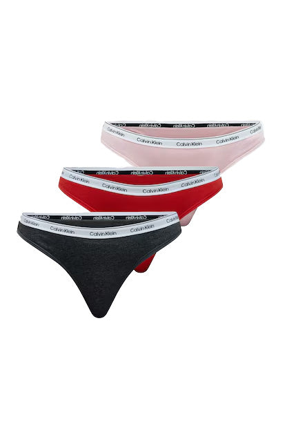 Thong 3PK - Grey/Pink/Red