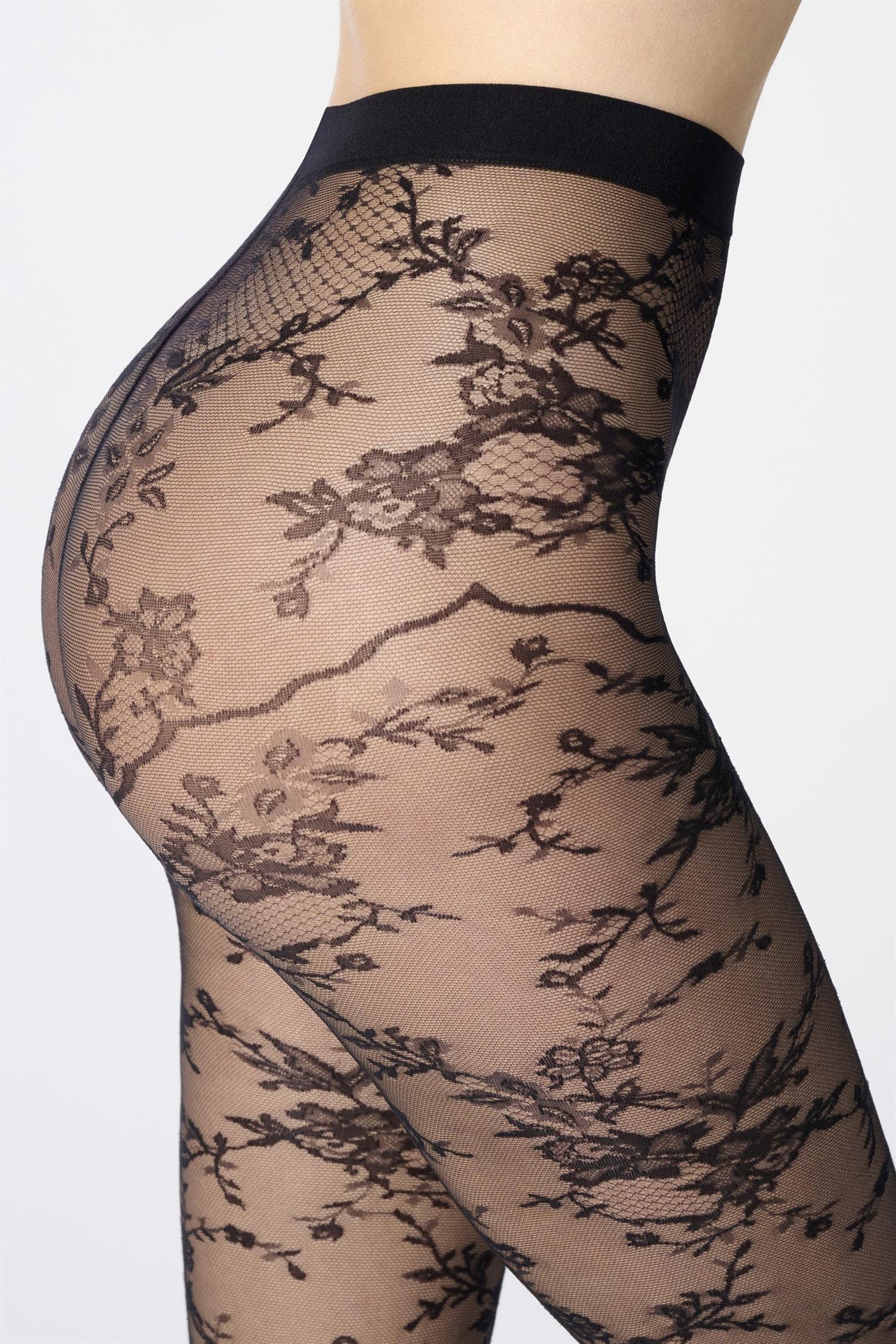 Seductive Lace Tights - Black