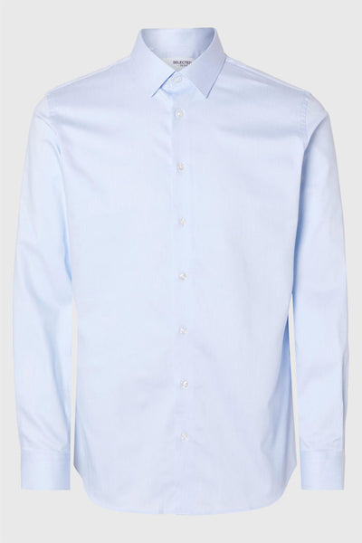 Slim-Performance Shirt Ls  - Light Blue