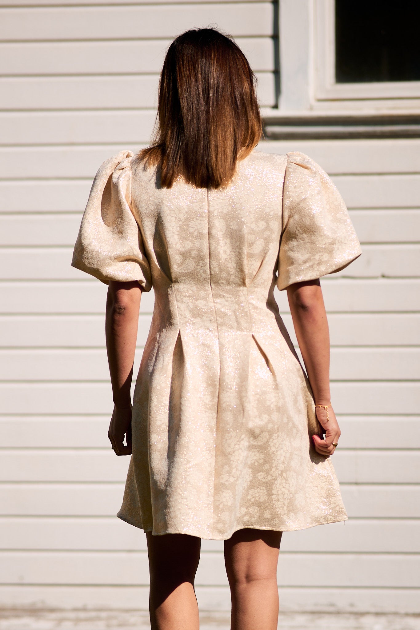She Got It Dress Gold flowers