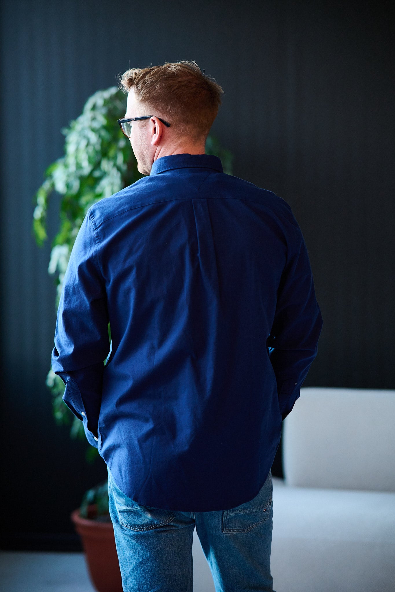 Flex Flannel Solid RF Shirt - Preppy Navy
